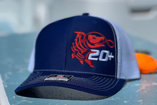 20+ Fishing cap- Royal / White